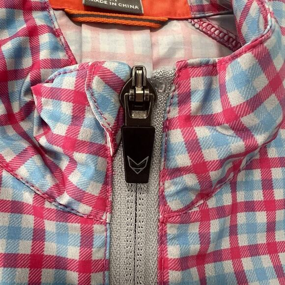 Fennec 1/2 Zip Pullover Golf Jacket Windbreaker Mens Medium Pink Blue Waist Adj - Picture 6 of 13